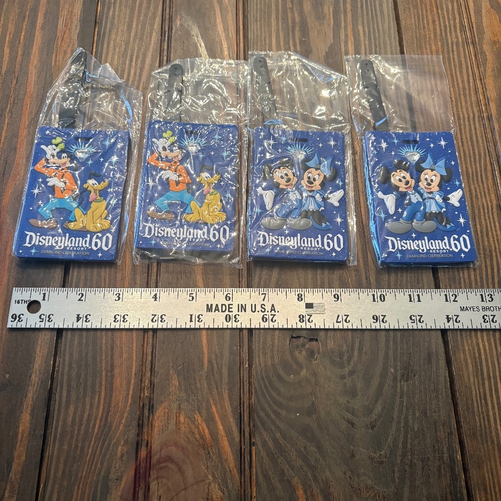 Set of 4 New Disney 60 Diamond Luggage Tags